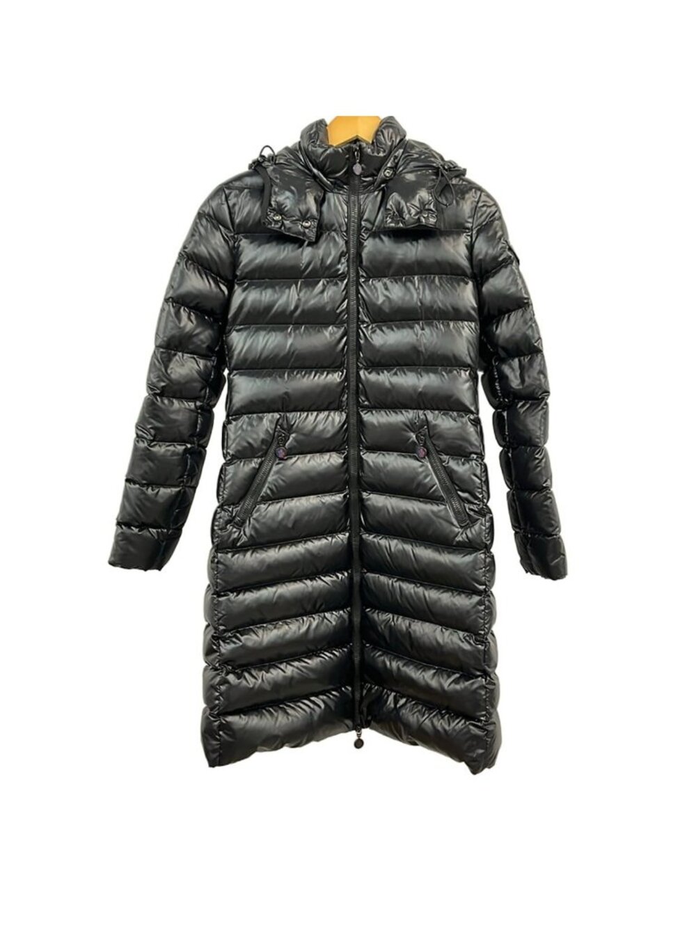 Moncler Down Coat S Moka Black Long Sleeve Zip